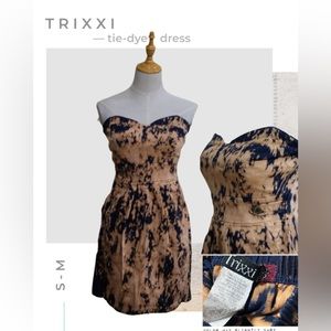 TIE DYE STRAPLESS DRESS